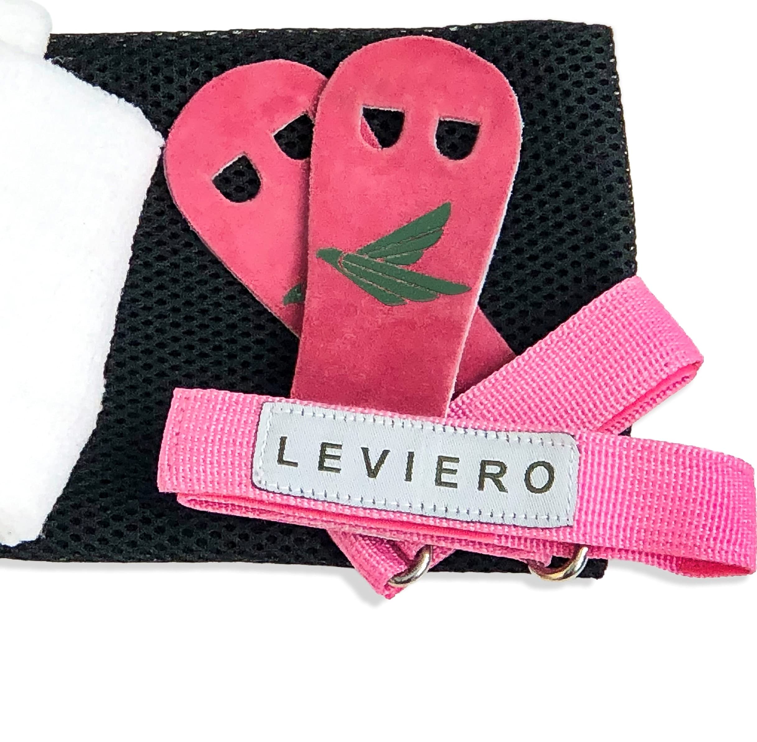 LEVIERO Palmies Gymnastics Grips, Grips for Gymnastics, Multipurpose Soft Leather Grips with Adjustable Finger Holes, Weightlifting, Kettlebell, Cross Training Workouts for All Ages - (Pink, Large)