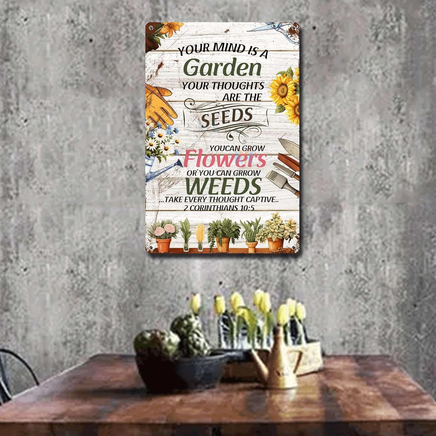 Metal Sign Vintage Wall Art Your Mind Love Garden Wall Art Lover Gift for Friends Funny Outdoor Decor 12x16 Inches