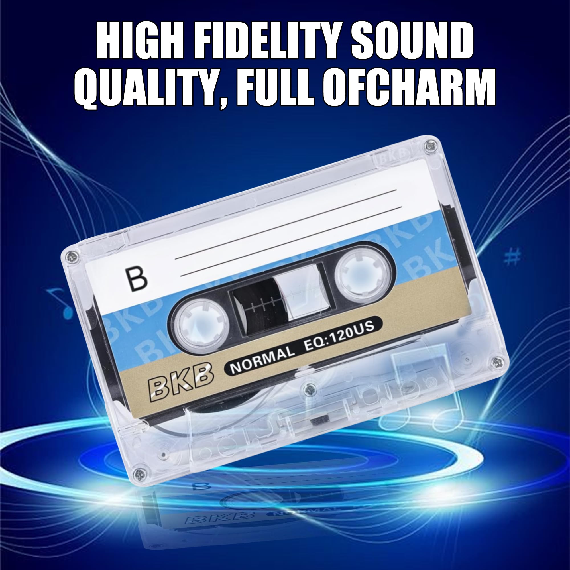 Lot de 5 cassettes audio vides, à faible bruit, cassettes de musique de 90 min, cassettes vides, convient pour les conférences, les séminaires et les enregistrements quotidiens