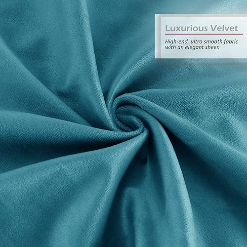 Miniatura 5 de Nestl Juego de 2 rellenos de almohada con terciopelo suave y sólido, juego de fundas de almohada cuadradas decorativas para sofá, automóvil,