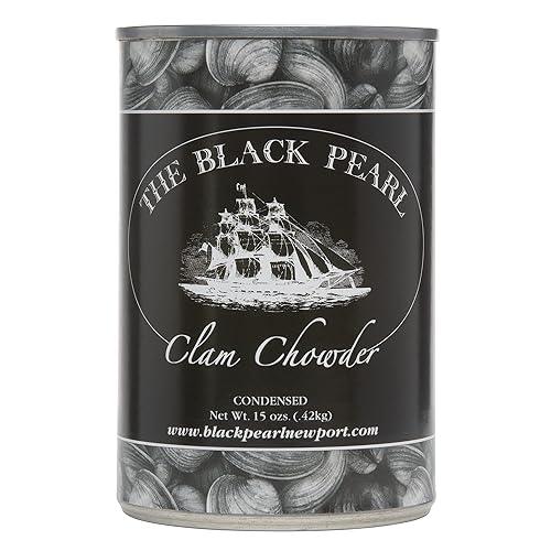 The Black Pearl Sopa de almejas Nueva Inglaterra famosa sopa condensada, 15 onzas (6 latas)