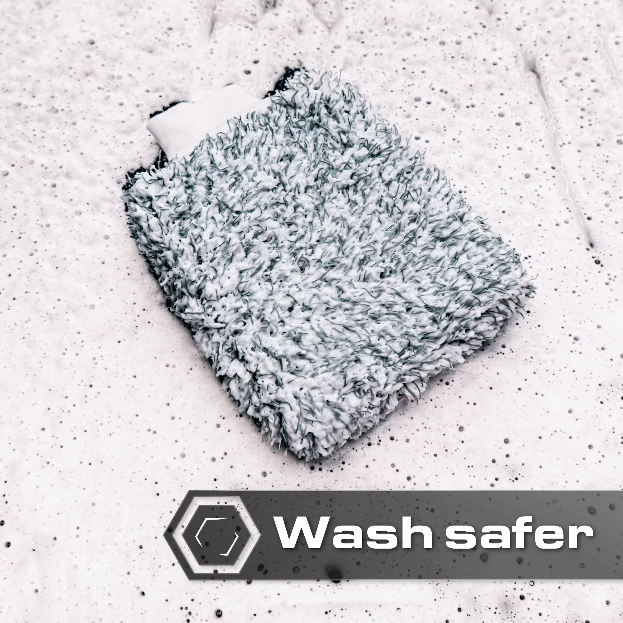 Blackline Mikrofaser-Autowaschhandschuh, Premium-Mikrofaser-Waschhandschuh für die Autoreinigung, Autozubehör, funktioniert mit Eimer, Autoshampoo oder Schaumkanone, 70 % / 30 % Mikrofaser-Mischung,