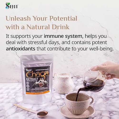 Miniatura 3 de Sayan Extracto de hongo chaga siberiano con polvo Shilajit 4 onzas3.99 oz- un potente suplemento antioxidante de ácido fúlvico y refuerzo de la