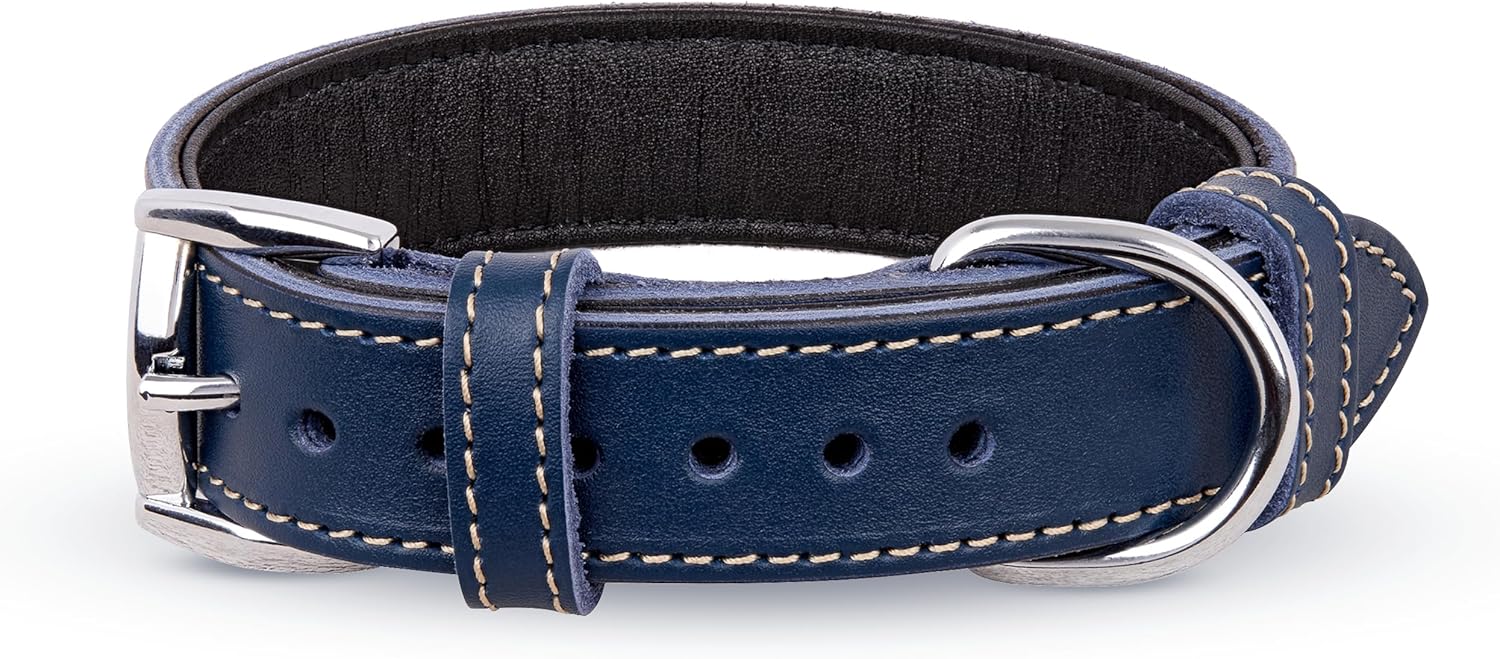 Soft Leather Dog Collar, Dog Collars for Small, Medium and Large Dogs, Durable Heavy Duty Dog Collars