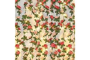 Hanging Flower Lights: MARTINE MALL's Floral Garland Decor, 100 LED String Illumination