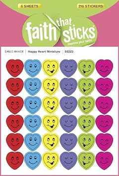 Tyndale House Publishers 10316X Sticker - Happy Heart Miniatures 6 Sheets