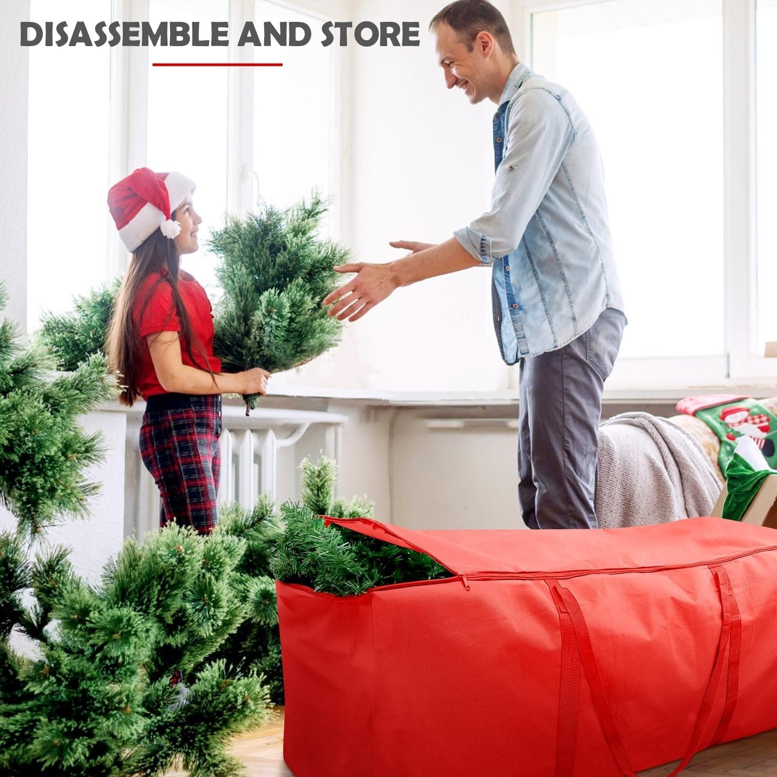 Christbaumsack Weihnachtsbaum-Aufbewahrungstasche Mit Griff Und Faltbarer Aufbewahrungstasche Doppeltem Reißverschluss Aufbewahrung