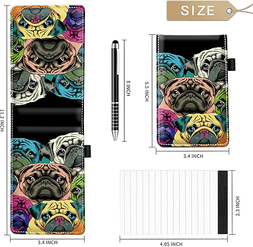 Miniatura 54 de Juego de 4 soportes para bloc de notas de tamaño de bolsillo, de piel sintética, mini bloc de notas con 2 bloc de notas pequeños y lápiz capacitivo