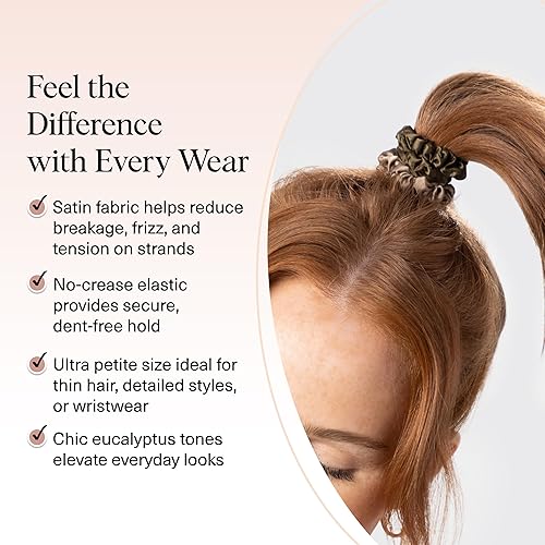 Miniatura 3 de Kitsch Ultra-Petite Satin Scrunchies for Women - Softer Than Silk Scrunchies Hair Ties No Damage for Frizz-Free Sleep Perfect for Day or Night
