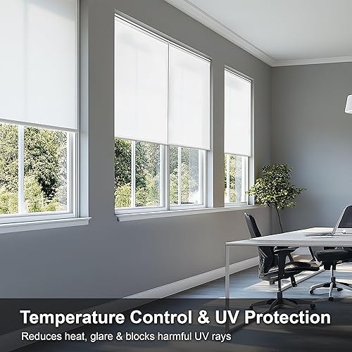 Miniatura 4 de CHICOLOGY - Persianas enrollables, cortinas de ventana, para el hogar, accesorio de ventana, sin cordón, persianas de puerta, blanco urbano