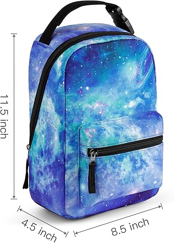 Miniatura 2 de Choco Mocha Lonchera para niños para la escuela, bolsa de almuerzo aislada con galaxia para niños, azul y verde