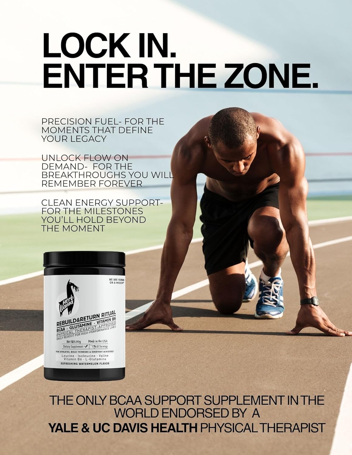 Rebuild & Return Ritual – BCAA · L-Glutamine · Vitamin B6 | Physical Therapist–Founded · Non-GMO · Gluten-Free · Sugar-Free · Refreshing Watermelon Flavor | 292g (45 Servings)