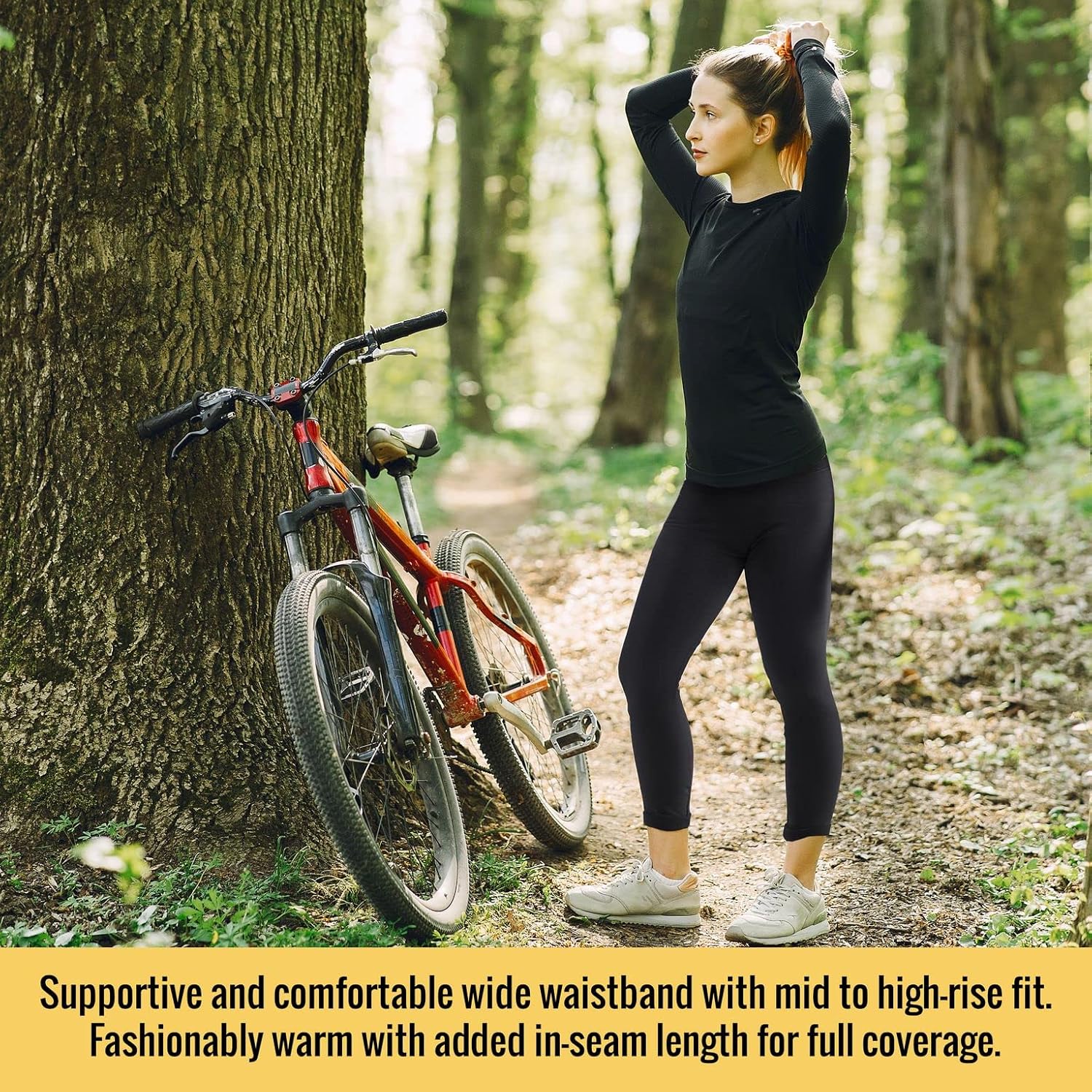 Maggie's Organic Fleece Leggings - Mid Waist Control Gym and Everyday Leggings