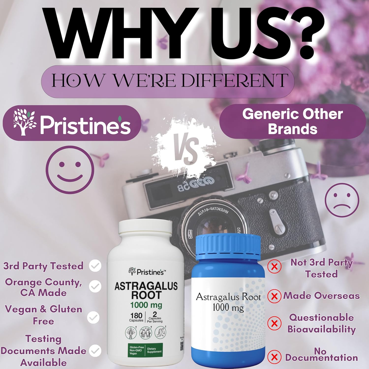 PRISTINE'S Astragalus Root Immune Support Supplement Capsules -1000mg 90 Day Supply Herbal Adaptogen - Healthy Aging, Heart & Lung Health - Image 5