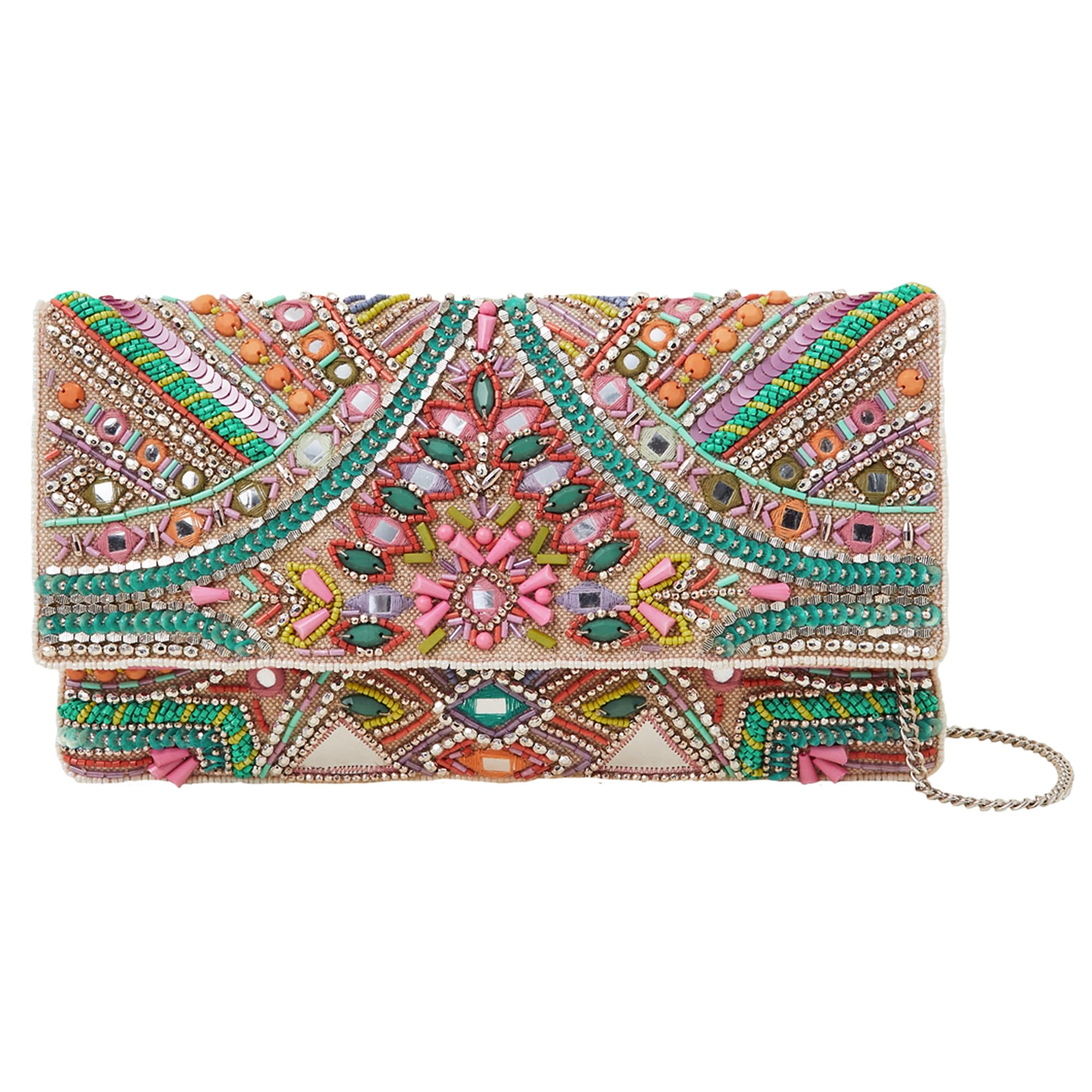 accessorize London Women's Beaded Mirror Clutch Bag-picture-53