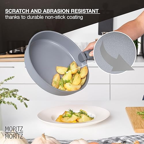 Miniatura 4 de Juego de utensilios de cocina antiadherentes de aluminio fundido de 15 piezas, ollas y sartenes apilables con asas extraíbles, revestimiento de