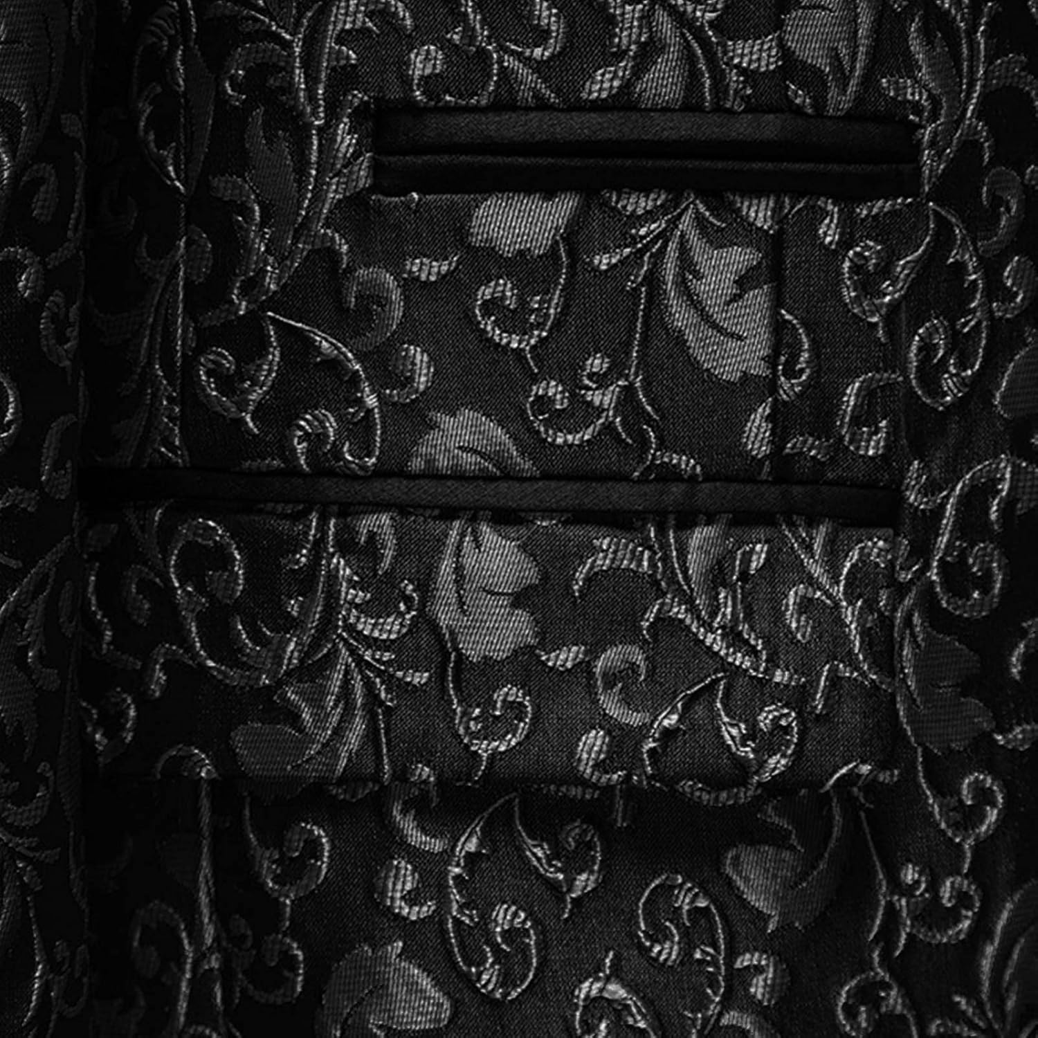 Men Fashion Business Jacquard Dress Suit Floral Tuxedo Jacket Rose Embroidered Shawl Lapel Prom Wedding Blazer