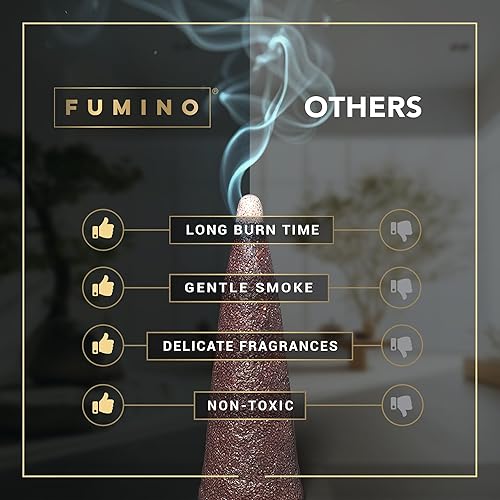 Miniatura 6 de Fumino Paquete múltiple de conos de incienso frescos, 6 cajas de 120 conos, fragancia de aroma Masala Agarbatti Joss para relajación y meditación,