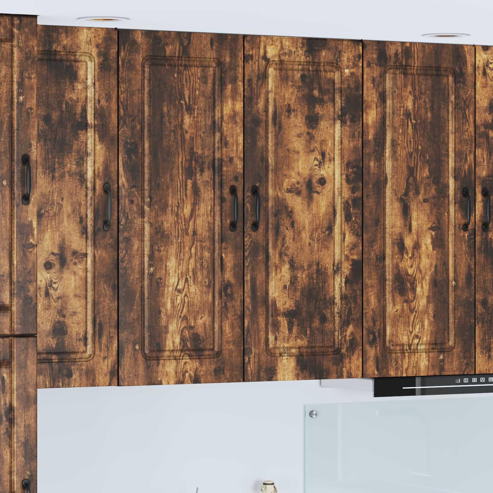 ATOMSTACK MAKER Armadietto da cucina Kalmar - Armadietto da parete in legno di rovere affumicato, 80 x 31 x 100 cm, design moderno con ampio spazio di archiviazione, per cucine moderne e classiche