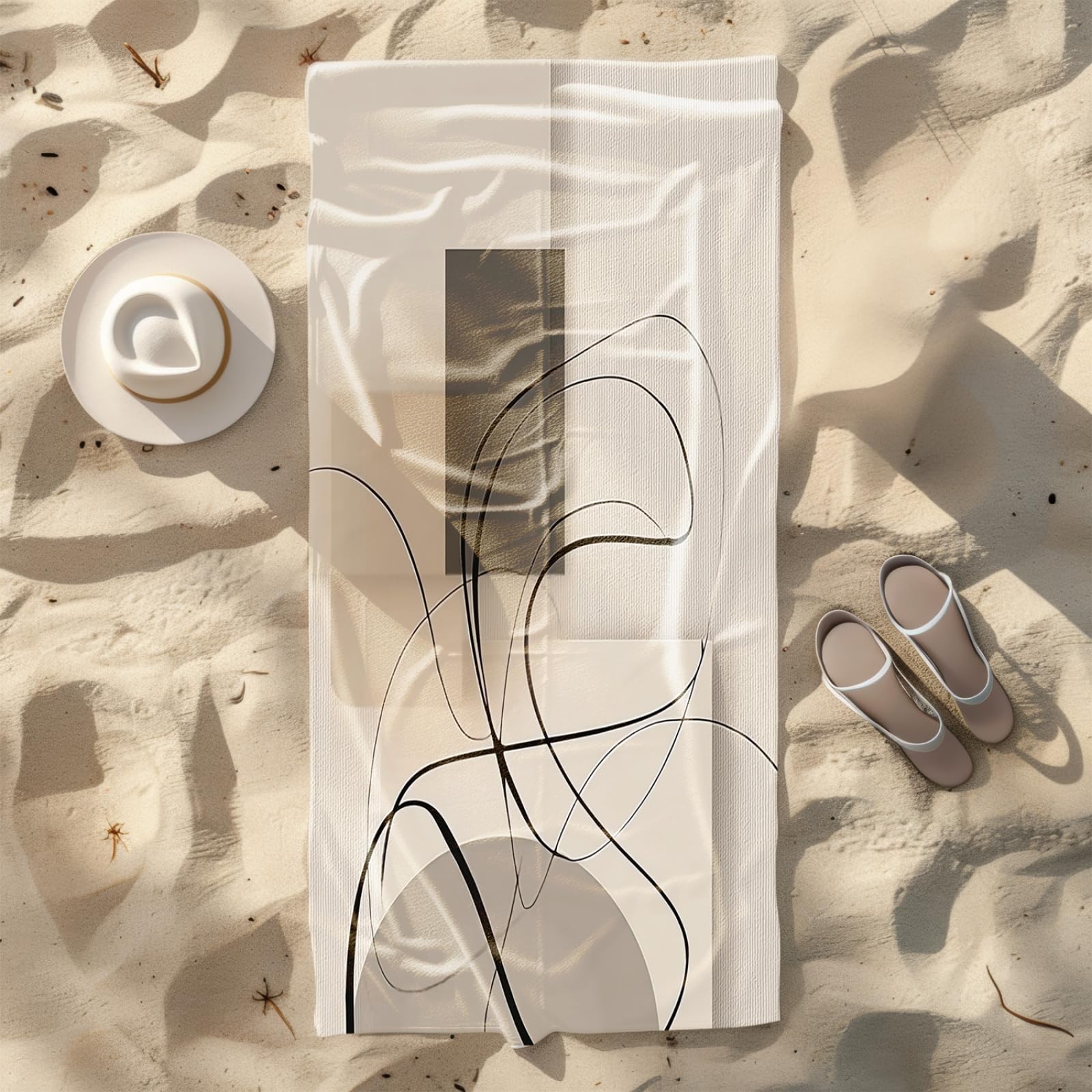 Genérico Toalla Playa Grande Arte Beige