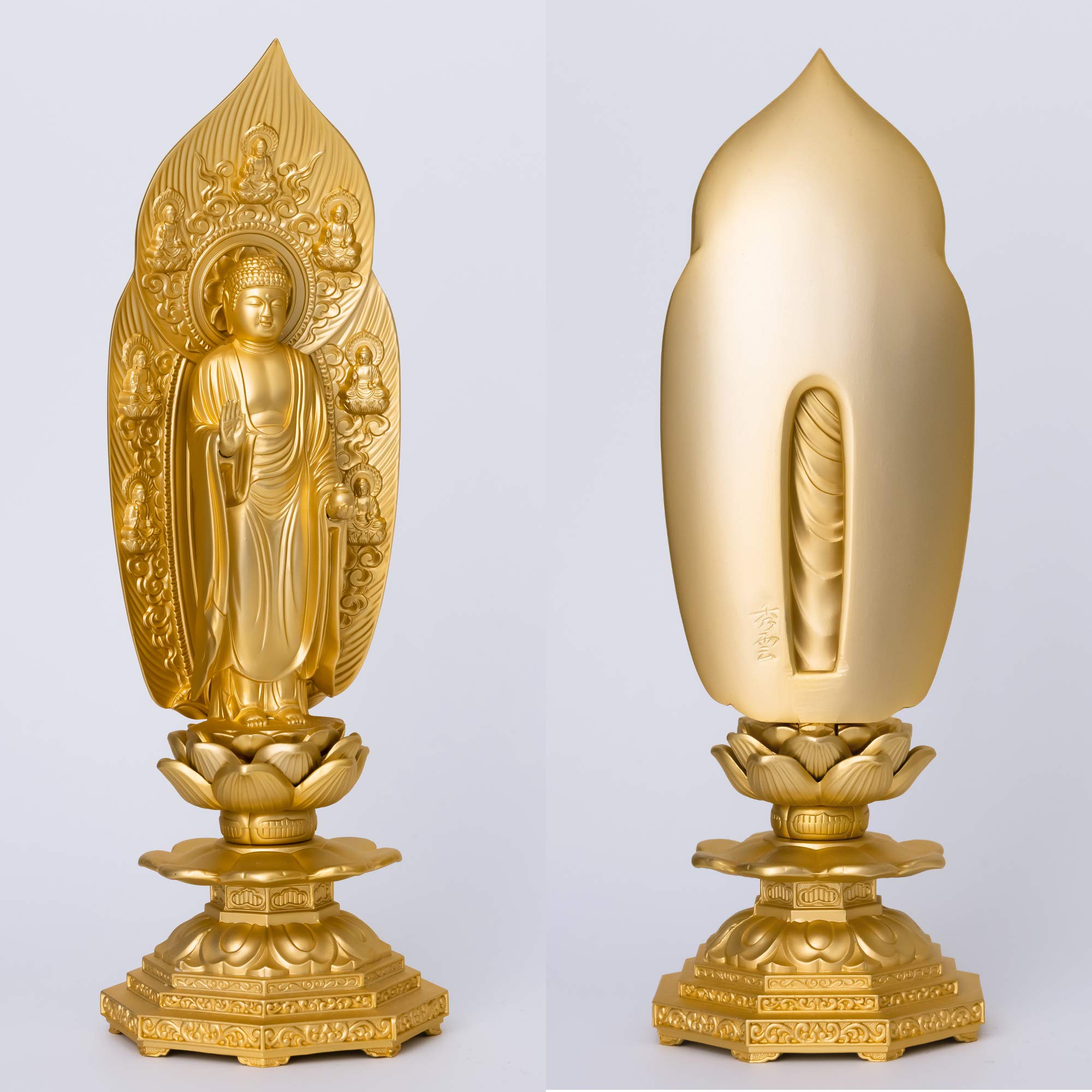 仏像 仏師：牧田秀雲 薬師如来 原型＿ 20cm(金メッキ⁄24金) 薬師如来