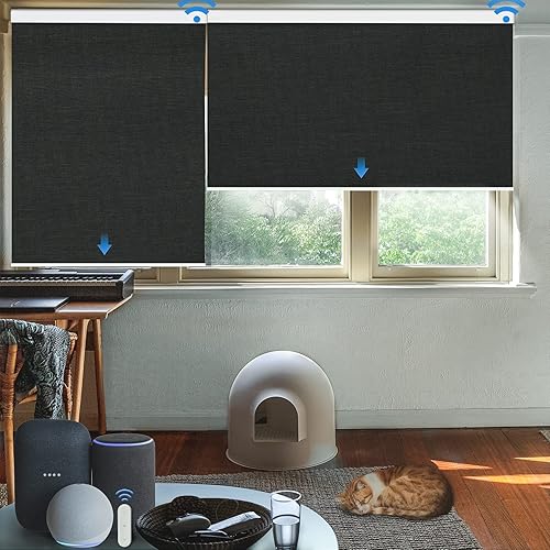 Persianas motorizadas con control remoto mejoradas, persianas enrollables inteligentes y eléctricas para ventanas, persianas y persianas compatibles