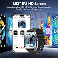 Vista 2 de Relojes inteligentes para hombres y mujeres, pantalla táctil HD de 1.83 pulgadas con llamadas Bluetooth, rastreador de actividad impermeable IP68