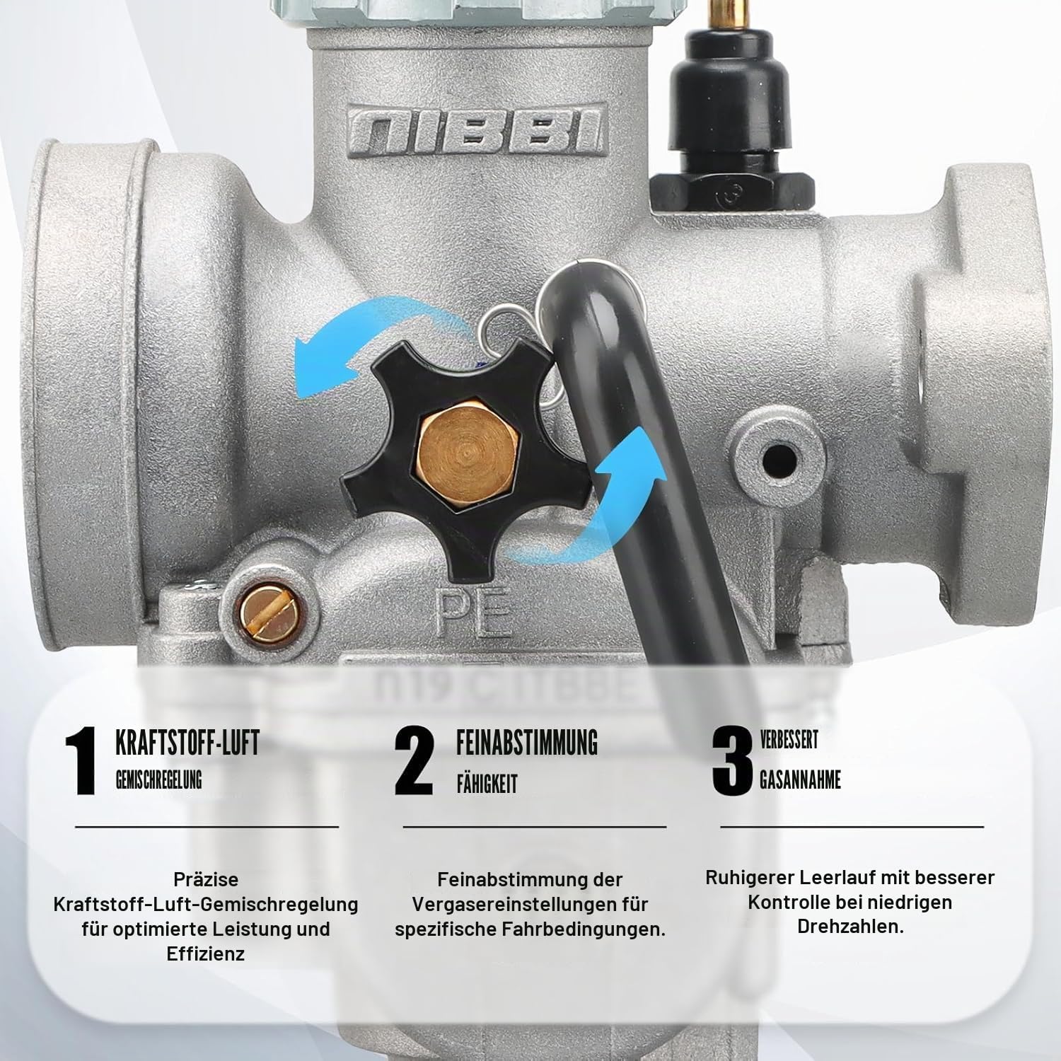 NIBBI PE24mm Vergaser für 140cc-150cc Flansch Motorrad Motor Vergaser mit Carb Jets