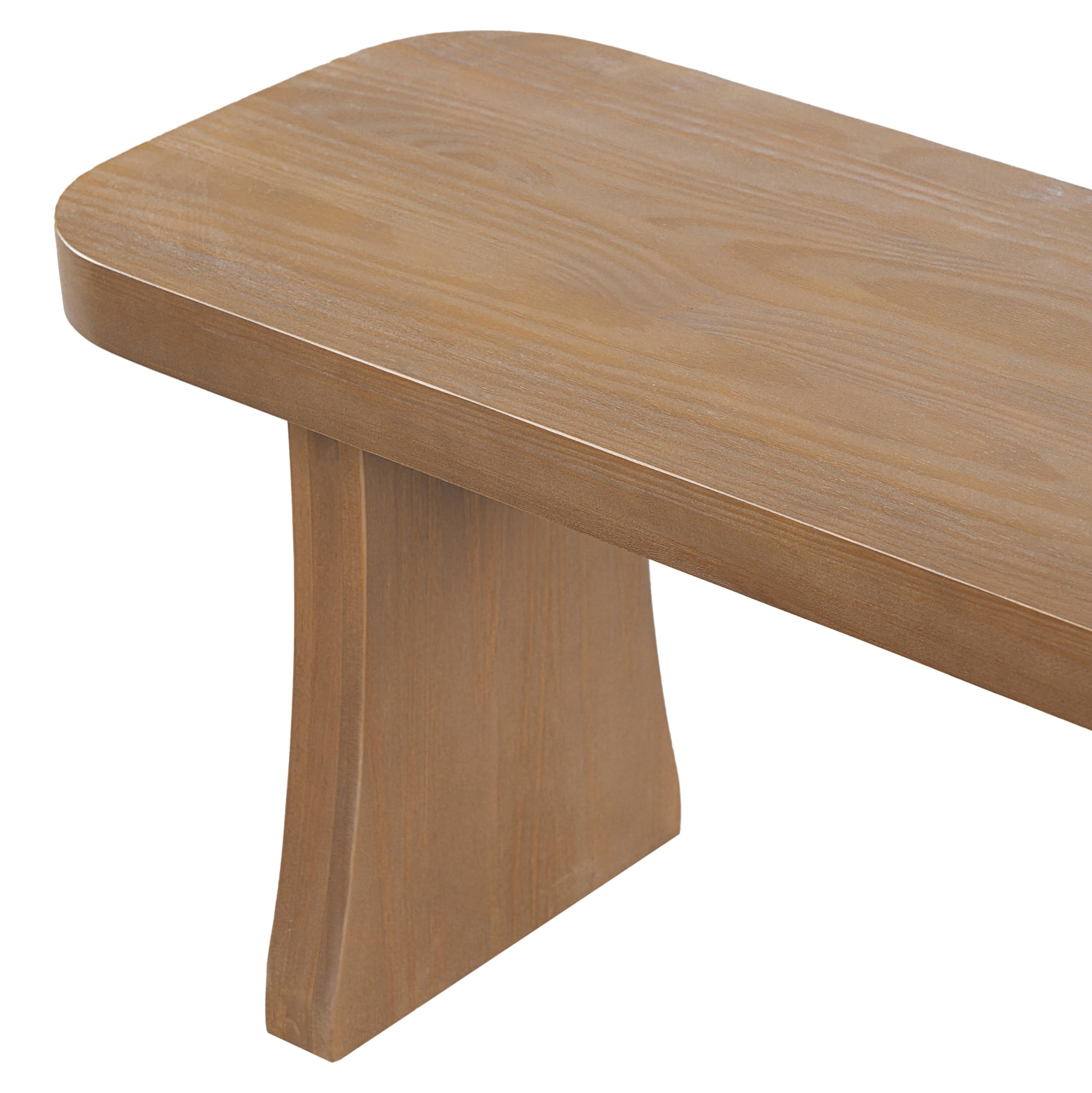 Christopher Knight Home Solley 63" Indoor Pine Dining Bench, Solid Wood Bench Seat for Dining Table, Rectangular Dining Seat, Spacious Seating, Long Footstool for Living Room Dining Room, Pine Wood
