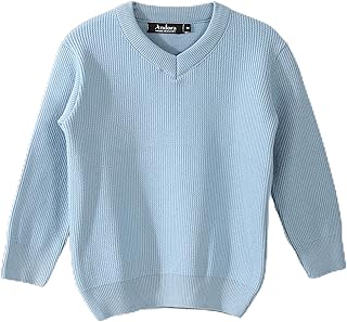 كنزة من أندورا برقبة V للرجال، قصة عادية، مصنوعة من الأكريليك، مقاس 8