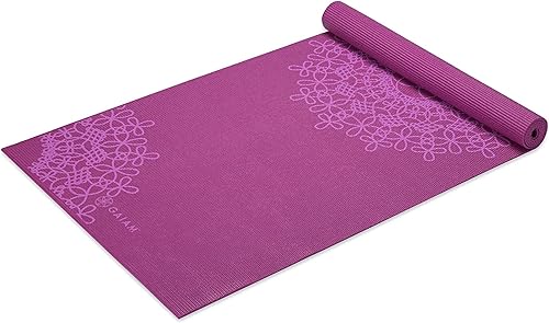 Miniatura 12 de Gaiam - Tapete de yoga con estampado, antideslizante para ejercicio y fitness para todo tipo de yoga, pilates y ejercicios en el suelo Vibrante