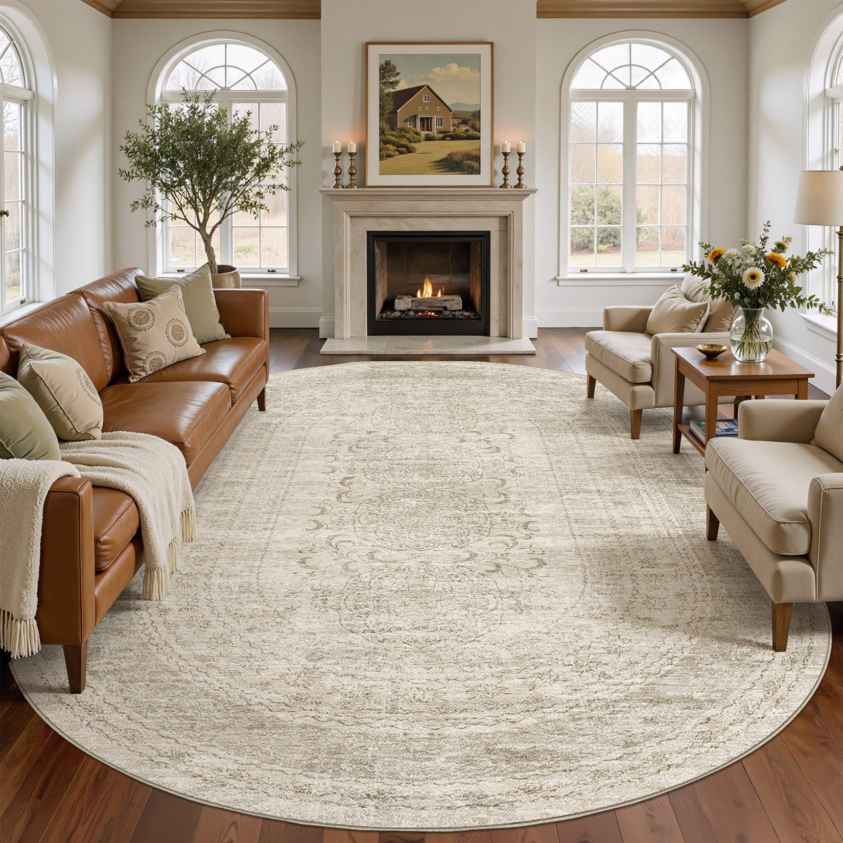 Nakagishi Neutral 8x12 Oval Rug