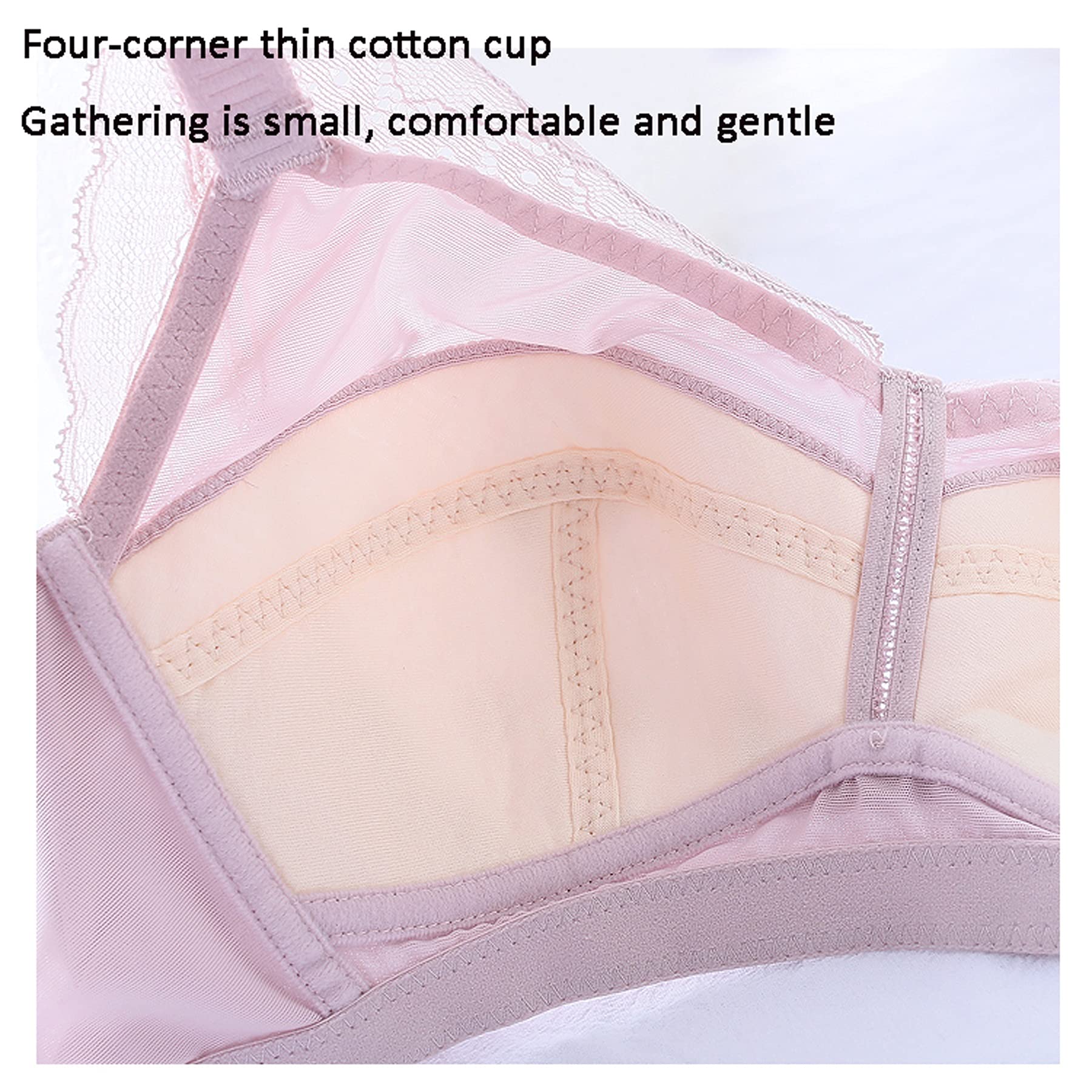 Conjunto de sujetador y bragas para mujer, cobertura completa, sujetadores sin cables, sin relleno, conjunto de lencería de encaje sexy de dos piezas (color : tono de piel, tamaño: 85E)