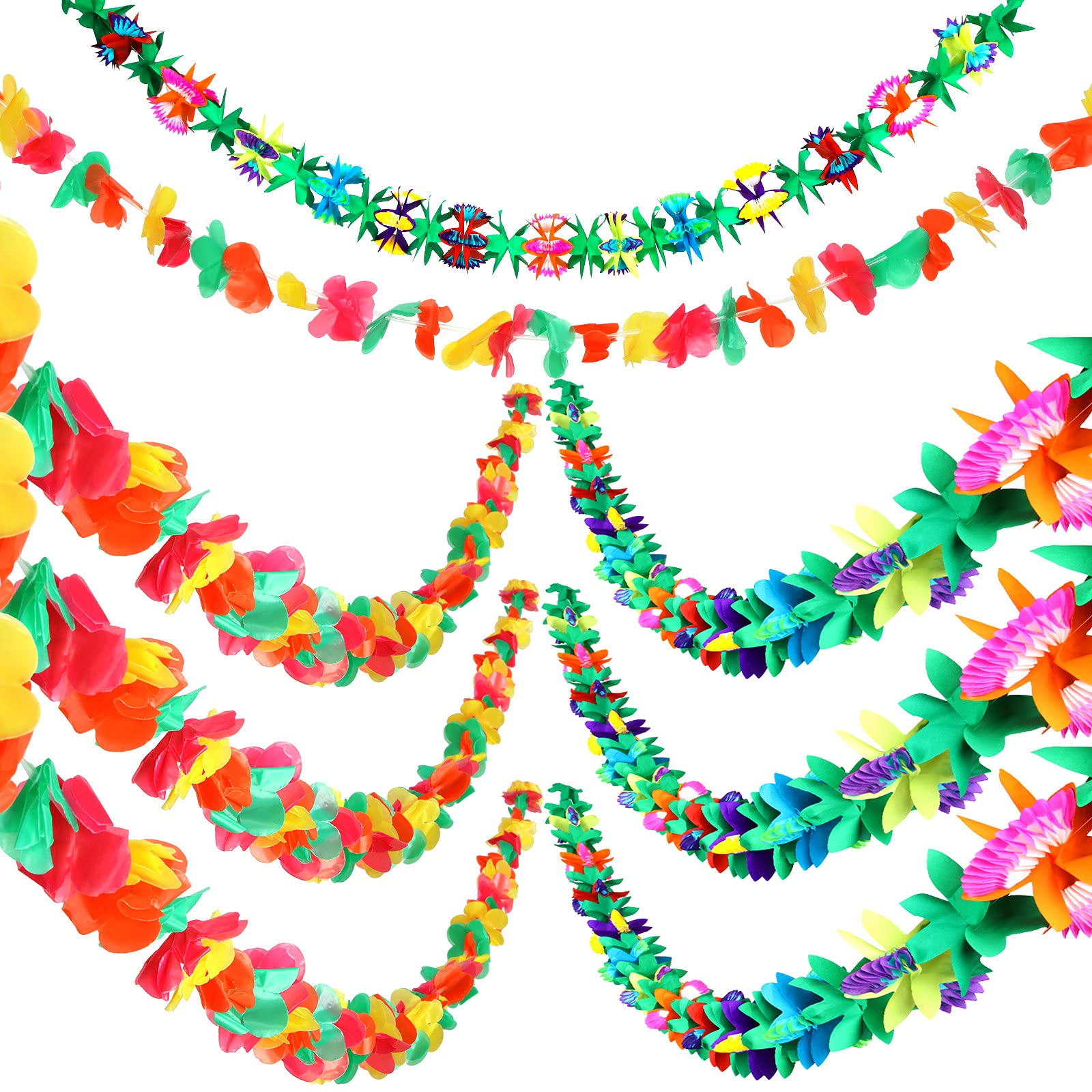Guirlande de fleurs hawaiennes en tissu WILLBOND pour fete tropicale luau papier