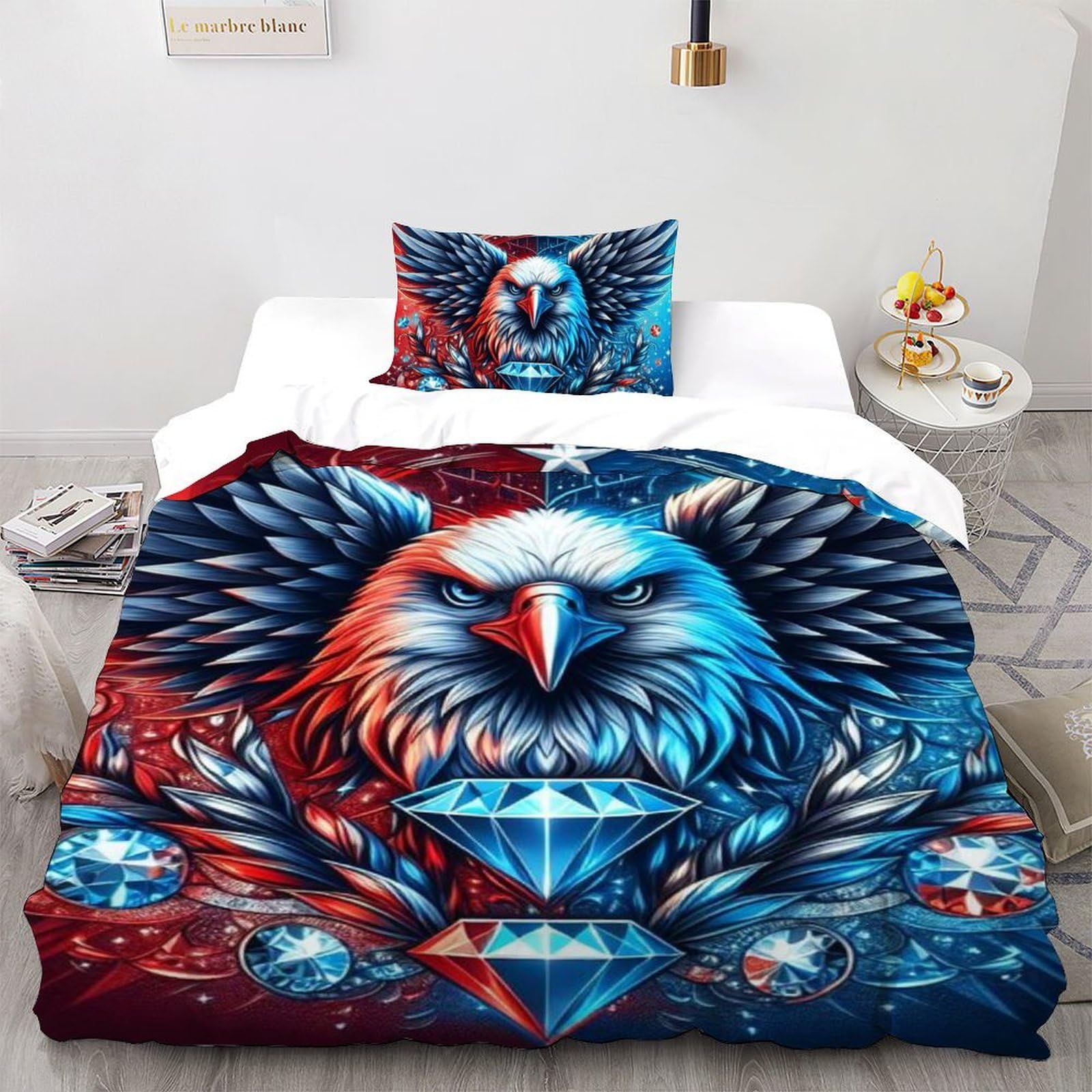 Housse de couette animal faucon pour chambre d'adulte cosy