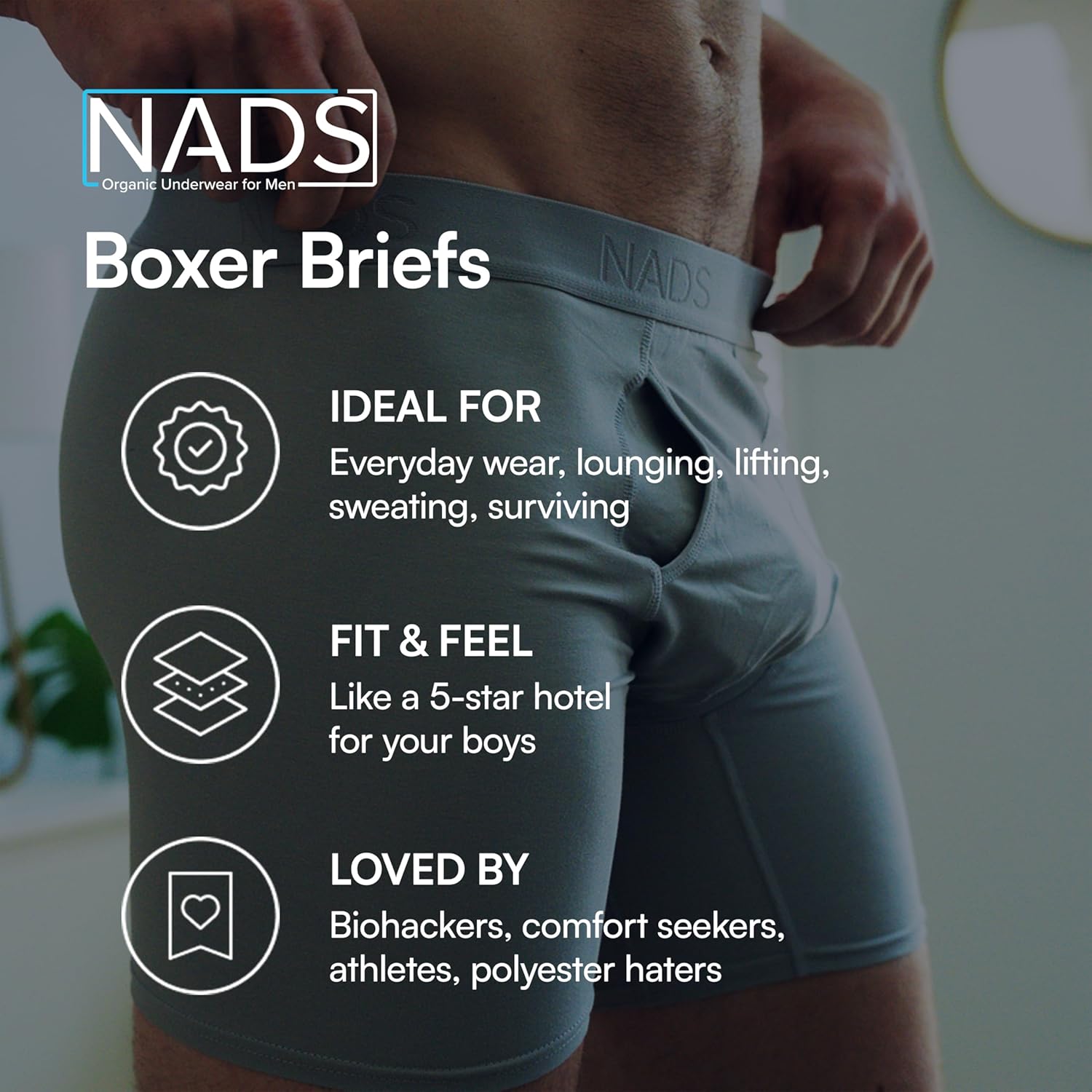NADS Organic Cotton Boxer Briefs – Hormone-Friendly, Non-Toxic Men’s Underwear for Comfort, Support & Safer Nuts – Multi-Pack - Image 4