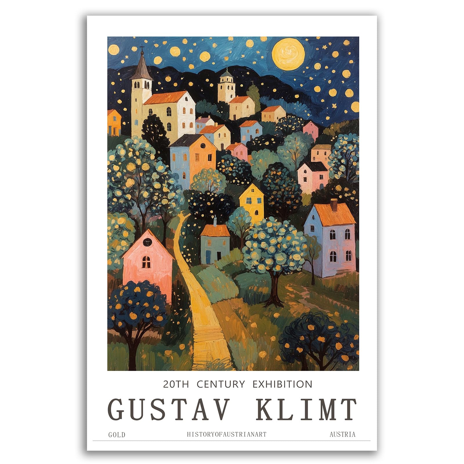 Amazon.com: Gustav Klimt Village Night Print Gustav Klimt