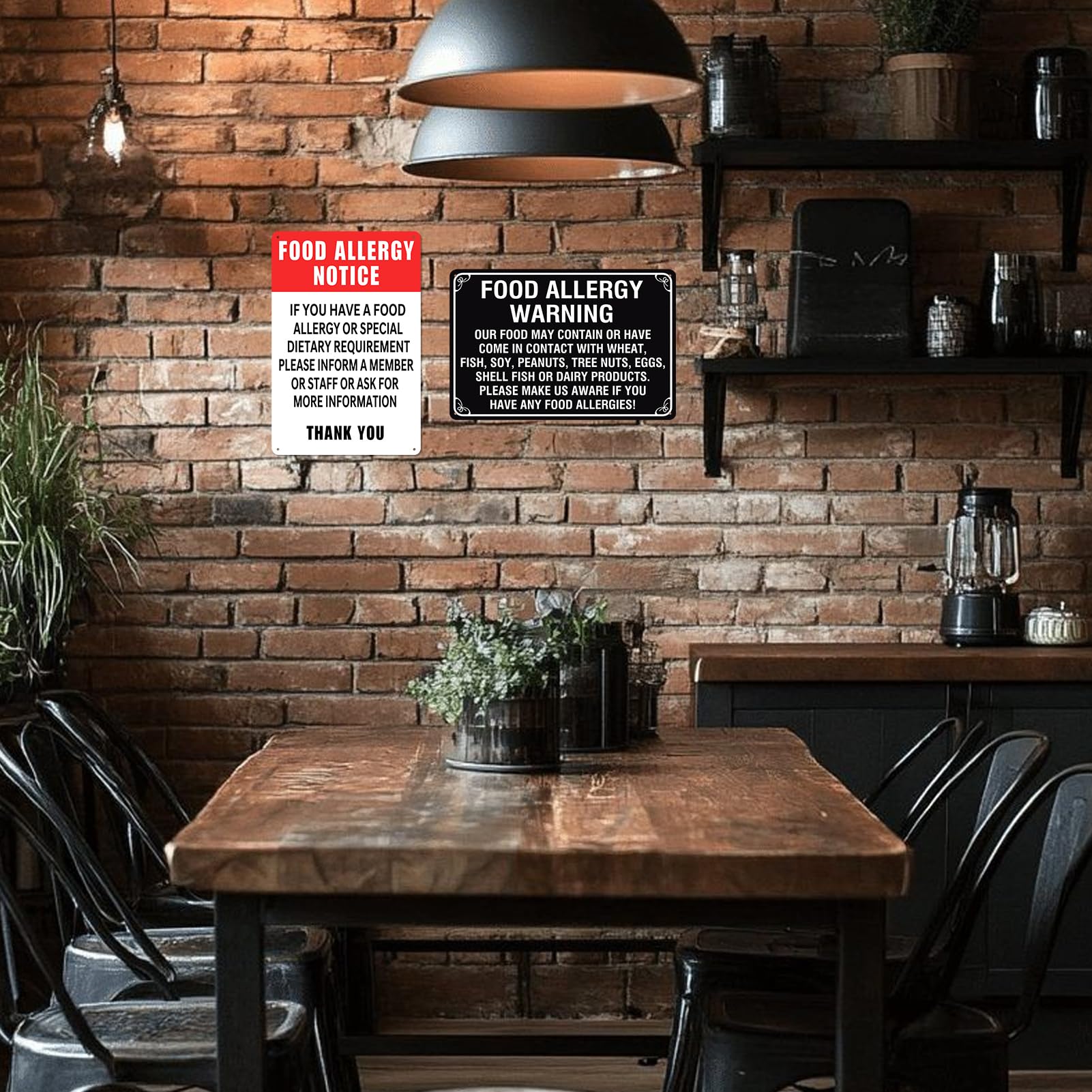Food Allergy Warning Sign - Metal Safety Sign -4 Food Allergy Warning Sign - Metal Safety Sign -4