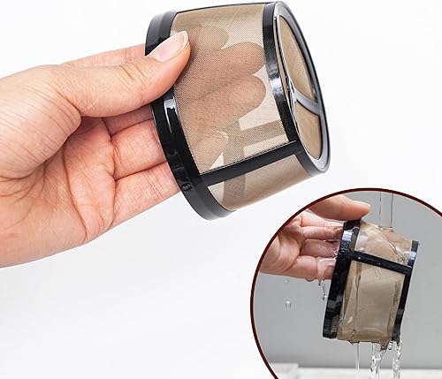 Miniatura 3 de Cesta de filtro reutilizable de 4 tazas con parte inferior de malla para cafetera y cafetera, filtro permanente de repuesto para filtros Mr Coffee