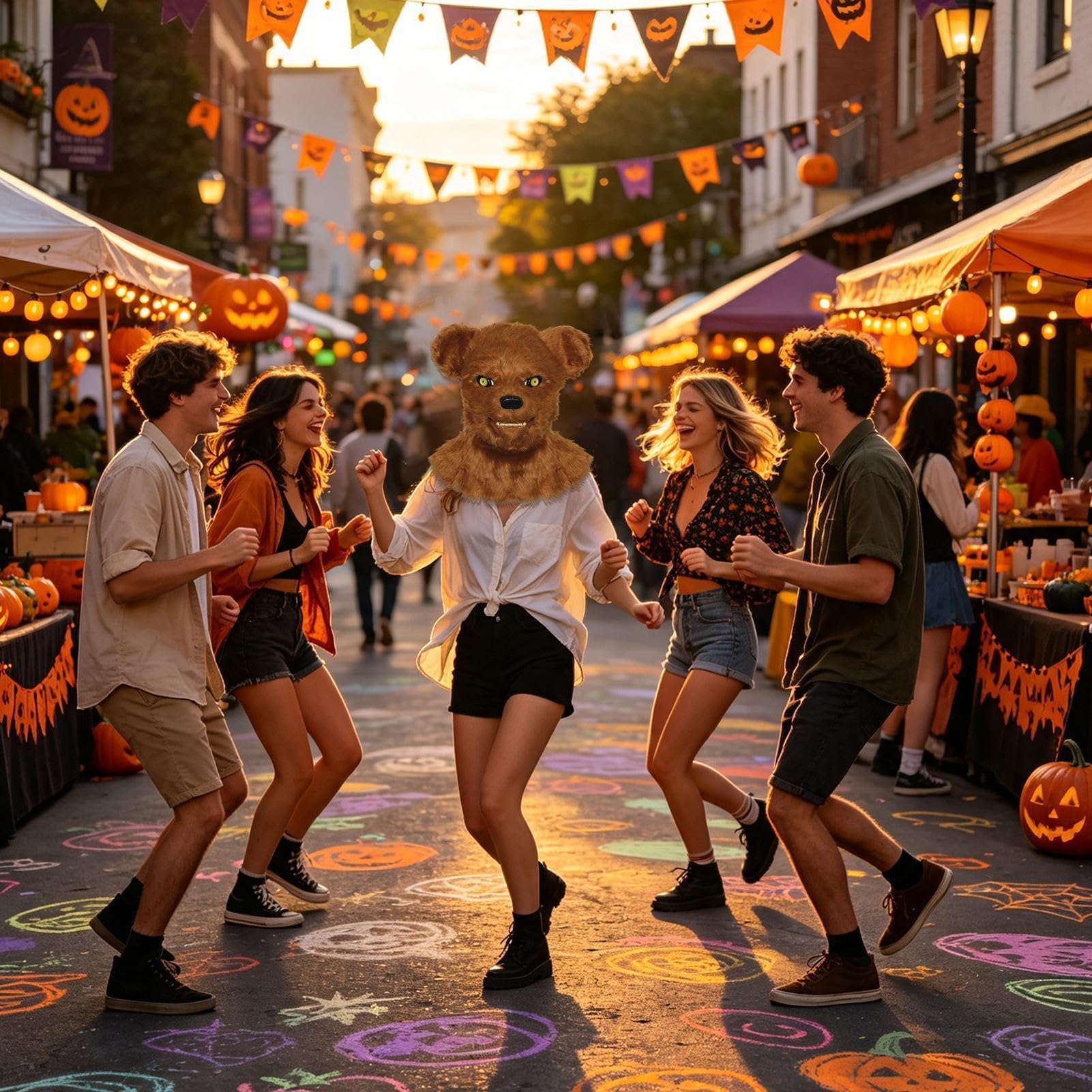 Maschera Animale Costume Realistico In Peluche Traspirante A Forma Di Orso