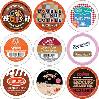 Hazelnut Coffee Pods Variety Pack, Medium Roast, Assorted Hazelnut Coffee Pods, 50 Count for Keurig K-Cup Machines