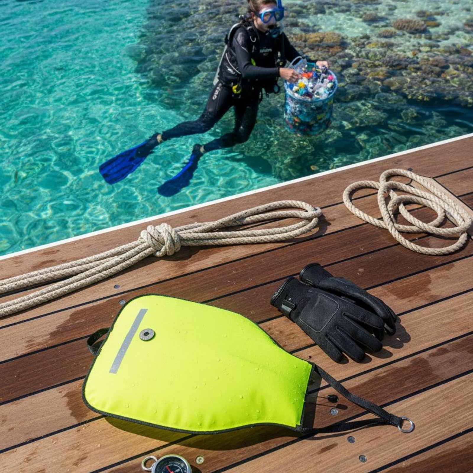 Sacca di Sollevamento Subacquea Borsa Salvage Paracadute Sub Immersione Recupero con Grande Capacità di Sollevamento Valvola di Relief Superiore E