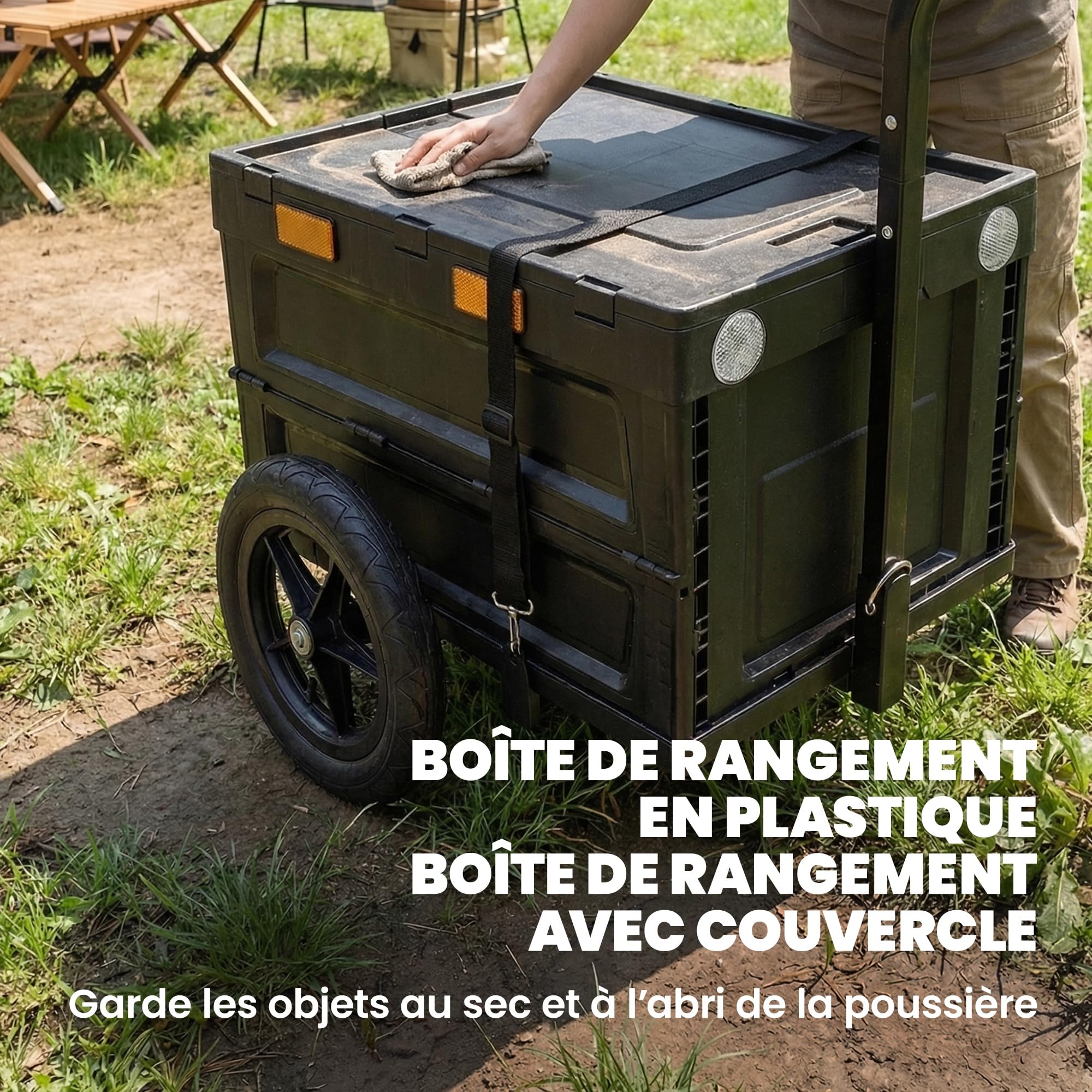 SPORTNOW Remorque Vélo Cargo Pliable 65L 30kg Roues 12" Noir