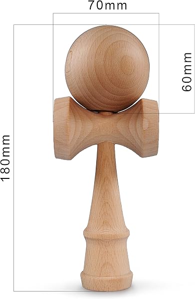 Ganzoo Kendama en Bois de hêtre, Jouet Traditionnel Japonais Original en Bois de hêtre, Jeu de Boule, Jeu d'adresse Cadeau - 2
