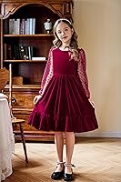 Vista 5 de Arshiner Vestidos de manga larga de terciopelo para niñas