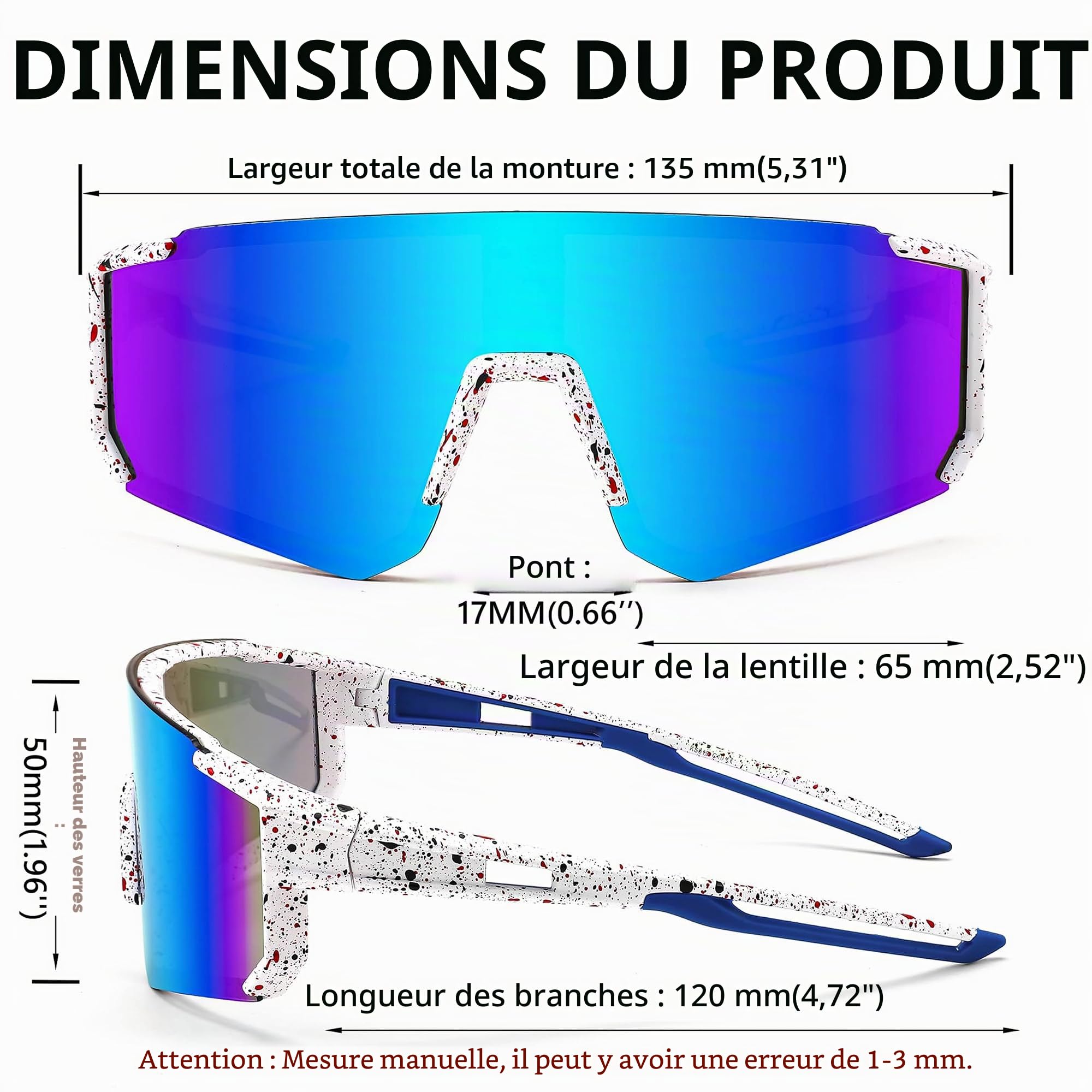 FEISEDY Lunettes de Soleil de Sport Garçons et Filles de 8 à 16 ans pour les Sports de Plein Air Cyclisme Tennis Baseball avec Protection UV400 B0048