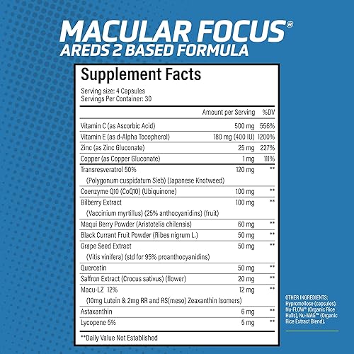 Miniatura 6 de Macular Focus Suplemento diario para la salud ocular  Apoya la visión, la salud macular y retiniana  con luteína, zeaxantina y potentes