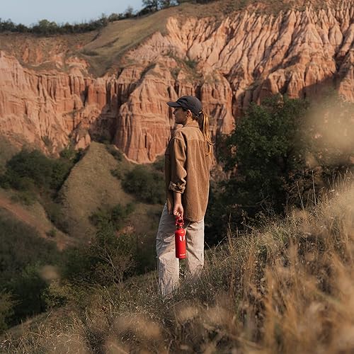 Miniatura 20 de Super Sparrow Botella de Agua Aislada - 17 Oz / 25 Oz / 34 Oz - Frasco FlipFlow de Boca Estándar - Libre de BPA, Botella a Prueba de Fugas - azul