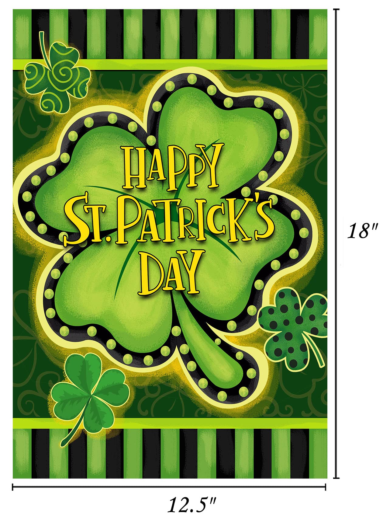 St. Patricks Day Gartenflagge – 30,5 X 45,7 Cm, Doppelseitig, Kleeblatt-Design, Wetterfest