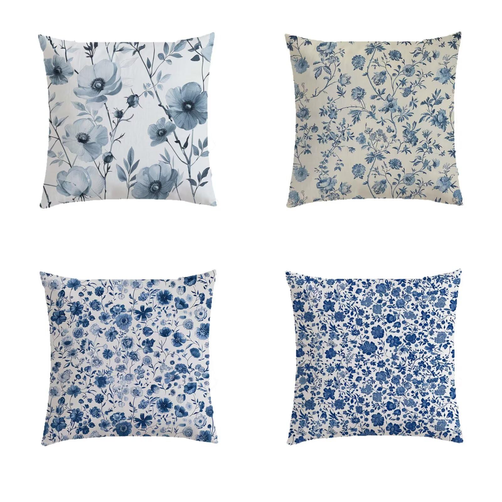 Housse coussin 60x60cm imperméable marine lot de 4 pour jardin